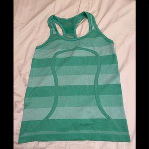 Dark green size 8 striped lulu racerback tank
